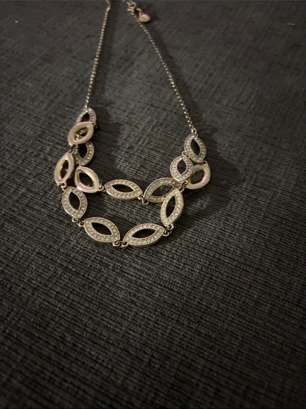 Pavé Marquise-Link Statement Necklace in Silver